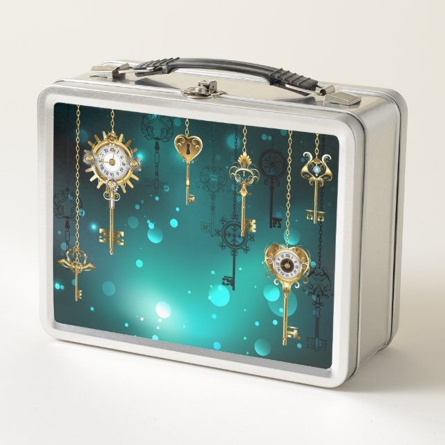 Claves de esqueleto antiguas sobre fondo verde (Anverso)