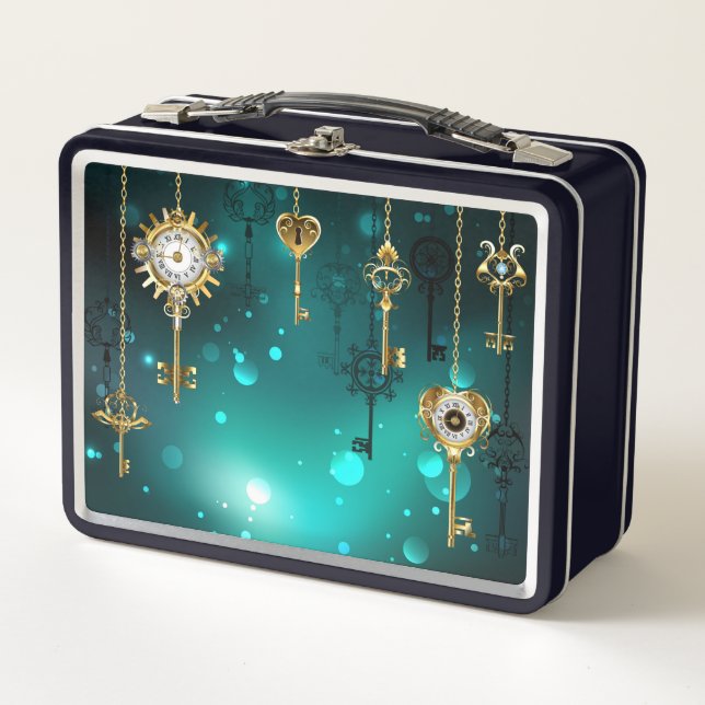 Claves de esqueleto antiguas sobre fondo verde (Anverso)