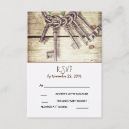 Claves de esqueleto Tarjeta RSVP de matrimonio rús
