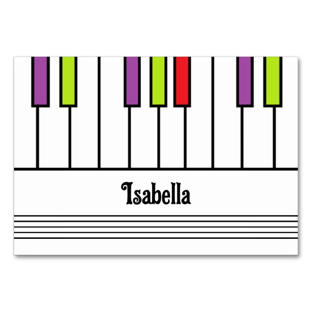 Claves de piano coloridas Niños Fiesta Tarjeta de  (Anverso)