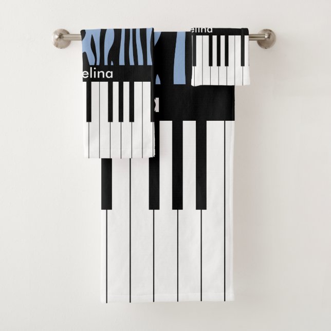 Claves de piano Impresión de cebra azul y negro (In situ)