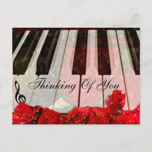 Claves de piano, Rosas y notas de música_