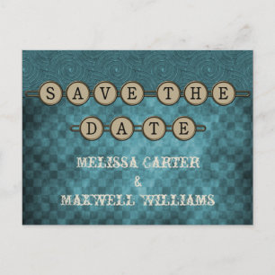 Claves de Steampunk Azules Guardar la tarjeta post