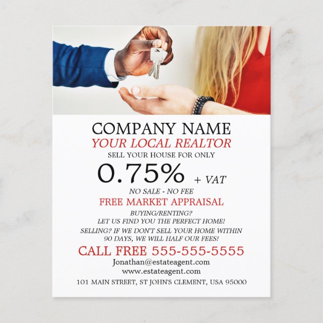 Claves, Realtor, Volante de publicidad del agente  (Frente)