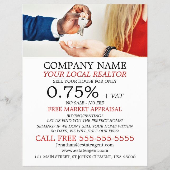 Claves, Realtor, Volante de publicidad del agente  (Frente)