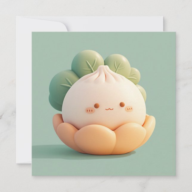 Clay Steamed Dumpling in Floral Bloom Postcard (Anverso)