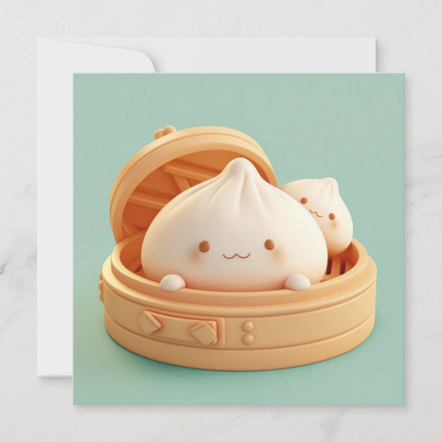 Clay Steamed Dumplings in Bamboo Basket Postcard (Anverso)