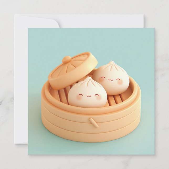 Clay Steamed Dumplings in Bamboo Steamer Postcard (Anverso)