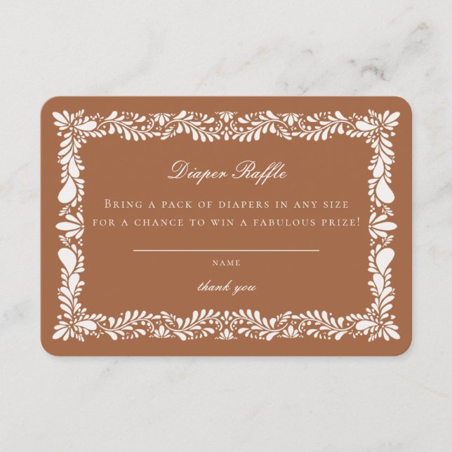 Clay Talavera Tile Diaper Raffle Invitación Insert (Anverso)