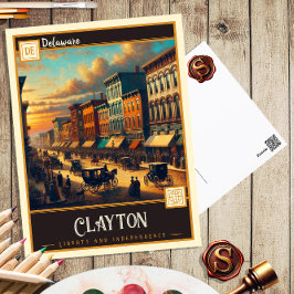 Clayton, Delaware | Tarjeta Postal Antigua
