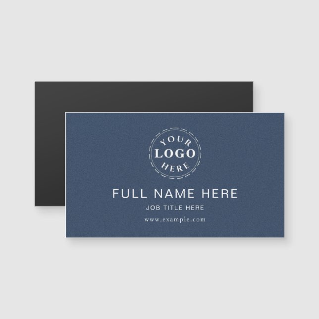 Clean Design Blue Textured Magnetic Business Card (Anverso/Reverso)