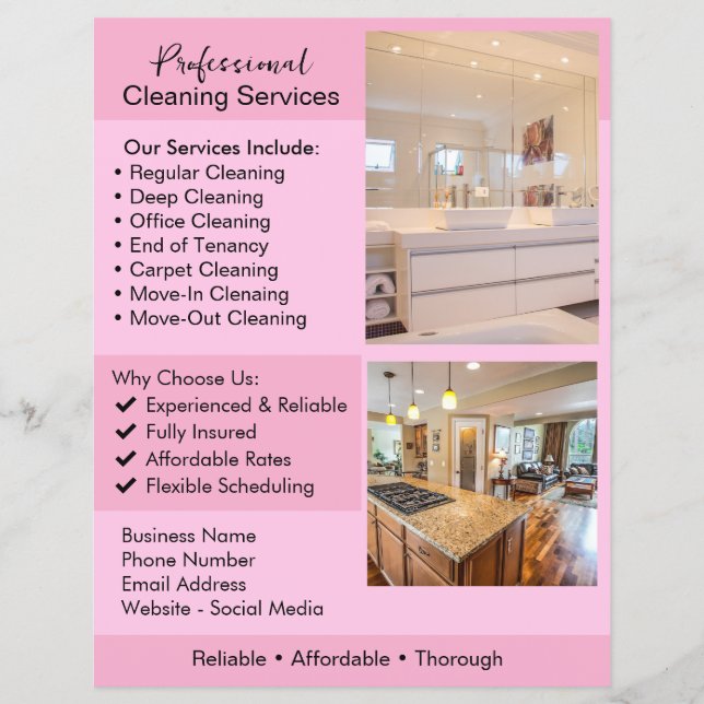 Cleaning Services Flyer | Editable House Cleaning  (Frente)