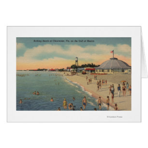 Clearwater, FL - Swimers & Sunbathers on Beach