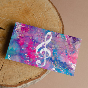 Clef agudo de la acuarela de la pintura de la nota