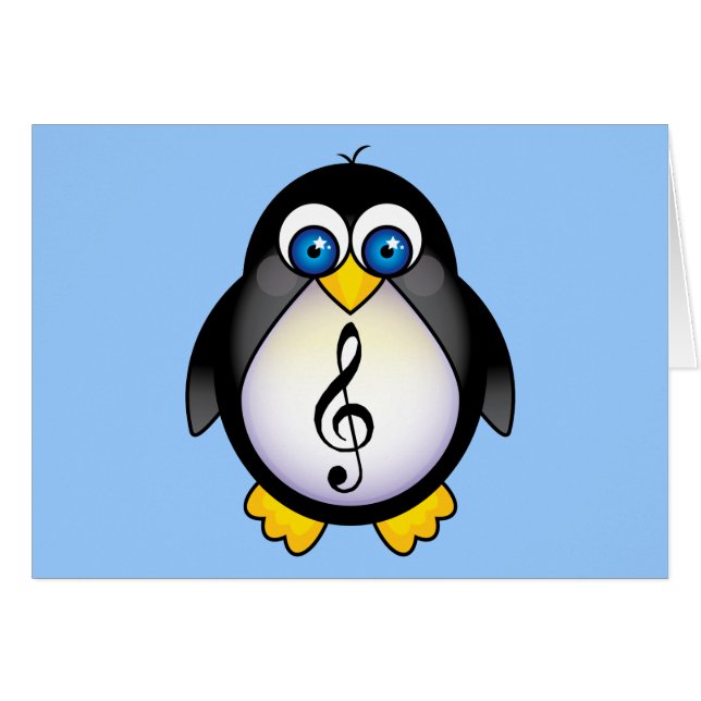 Clef agudo del pingüino de la música (Anverso (Horizontal))