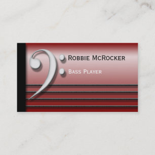 Clef bajo y tarjetas de visita rojas de las