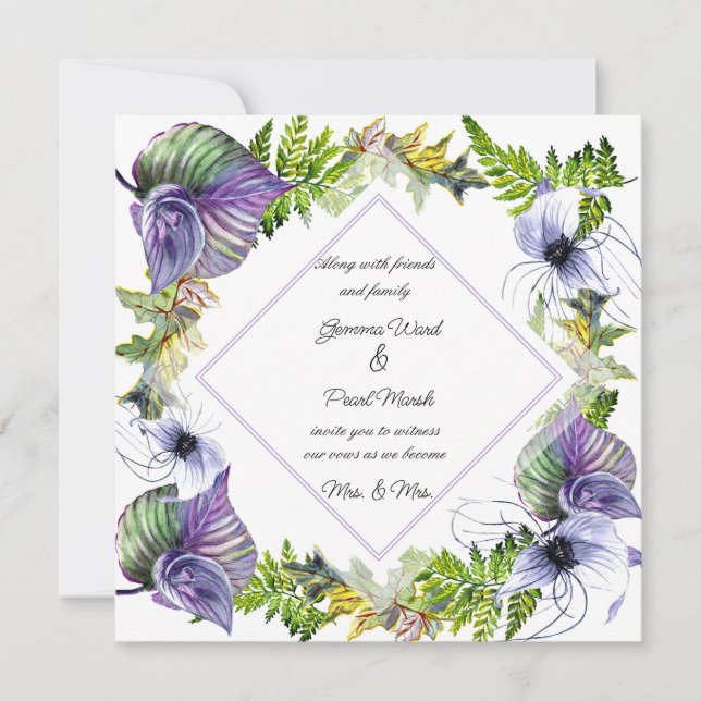 Clemátide Morada y Hojas Lesbiana  (Anverso)