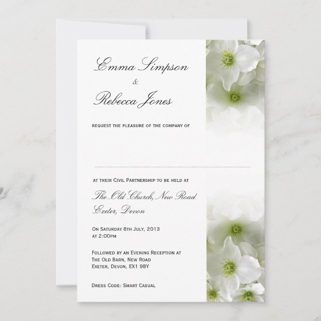Clematis blancos - Invitación a la asociación civi (Anverso)