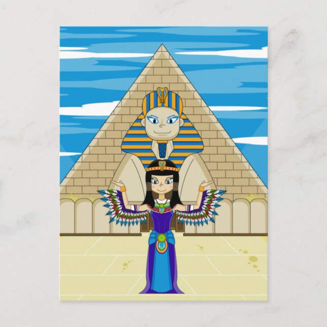 Cleopatra en la gran postal de Esfinge (Anverso)