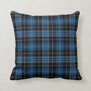 Clérigo Cojín decorativo Azul Tartán Pillow