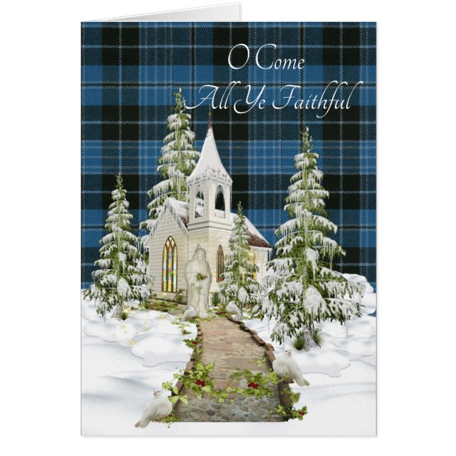 Clérigos antiguos Navidades religiosos de Tartán (Frente)
