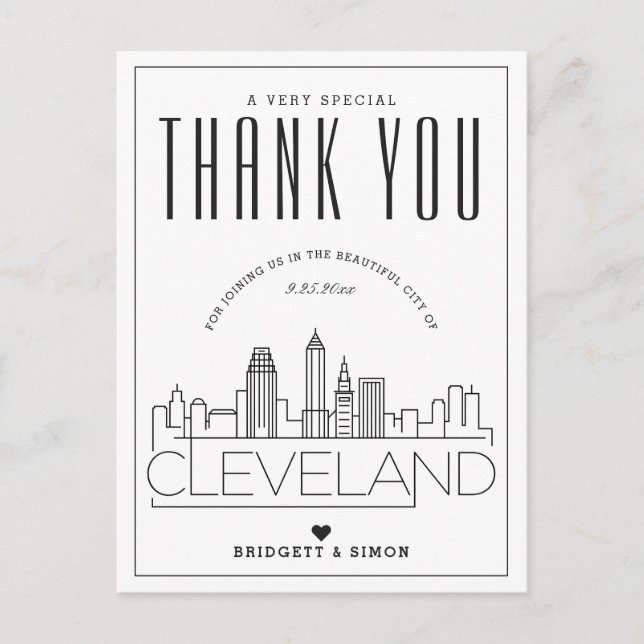 Cleveland Boda | ¡Gracias por venir! Postal (Anverso)