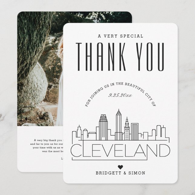 Cleveland Boda | Gracias + Tarjeta fotográfica (Anverso / Reverso)