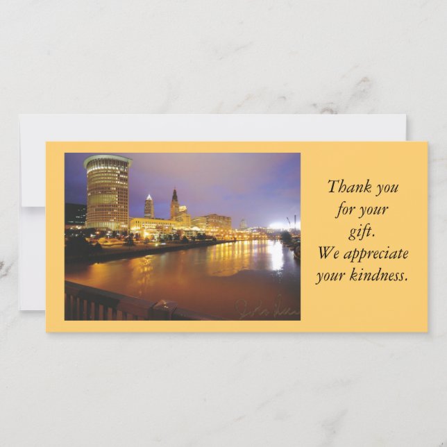 Cleveland de noche gracias tarjeta de foto (Anverso)