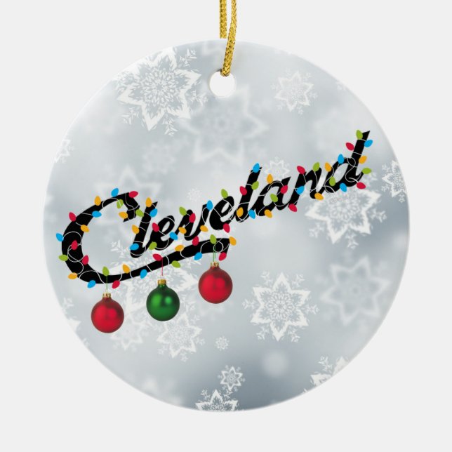 ¡Cleveland en el ornamento redondo PERSONLIZE de (Frente)