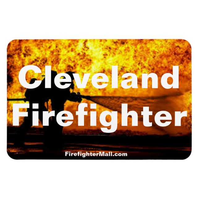 Cleveland Firefighter Flames imán flexible (Horizontal)