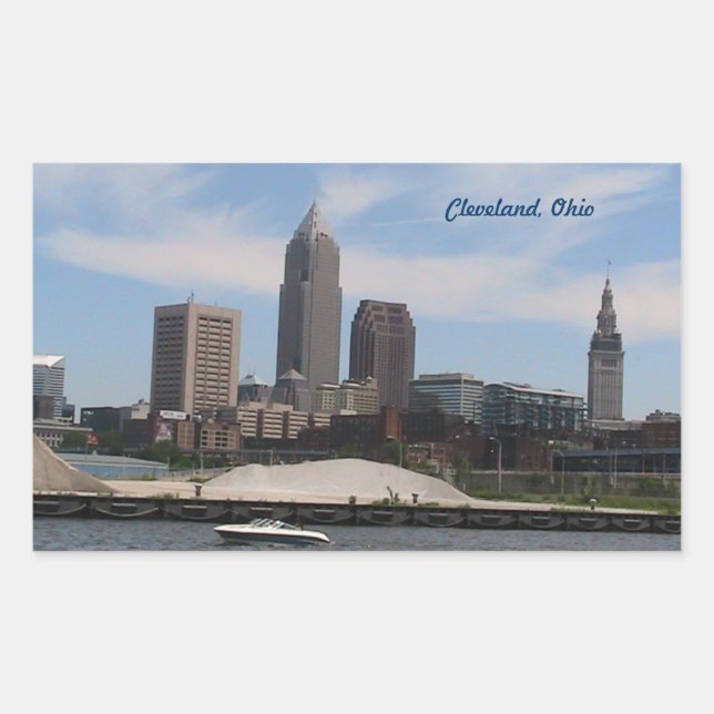 Cleveland OH Skyline Pegatina (Anverso)
