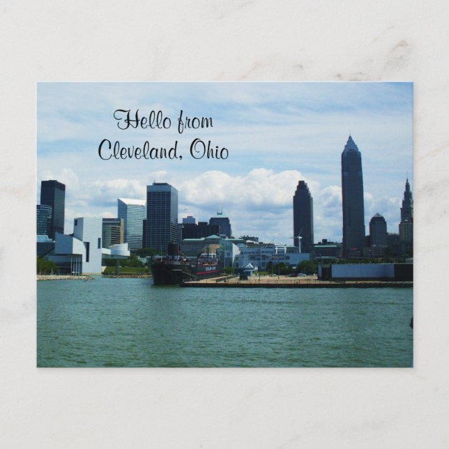 CLEVELAND, OHIO EN LA postal del LAGO (Anverso)