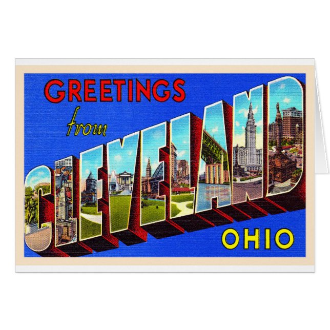 Cleveland Ohio OH Vintage Carta grande postal (Anverso (Horizontal))