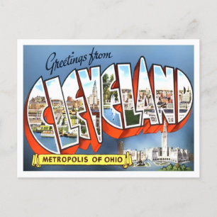 Cleveland, postal de las grandes letras de Ohio