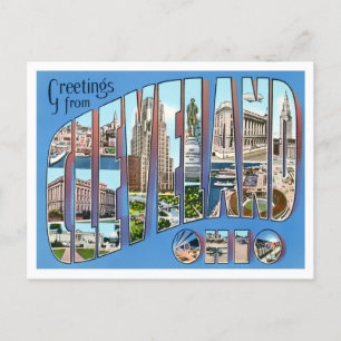 Cleveland, postal de las grandes letras de Ohio