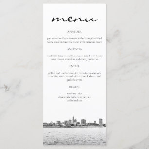 Cleveland Simple Skyline Menu Cards
