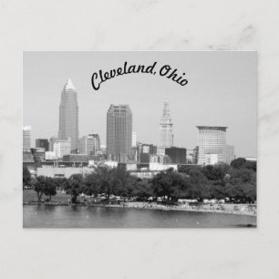 Cleveland, tarjeta postal de curva B&W de OH Lake