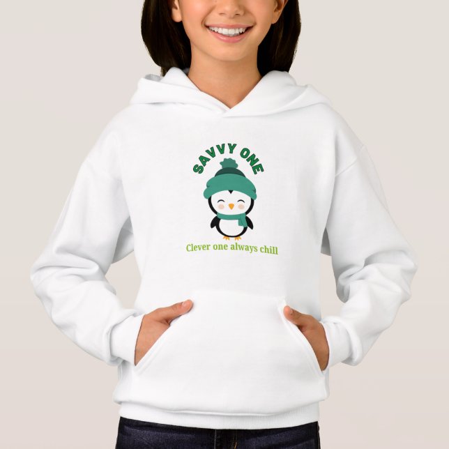Clever One Always Chill Penguin Hoodie | Cool Kids (Anverso)