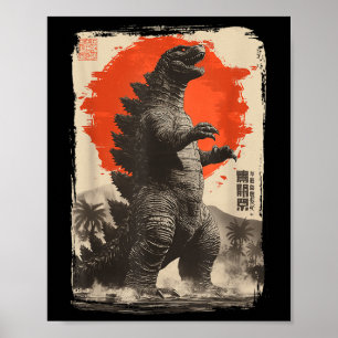 Clic Retro Arte Japonés Raro Kaiju Gigante