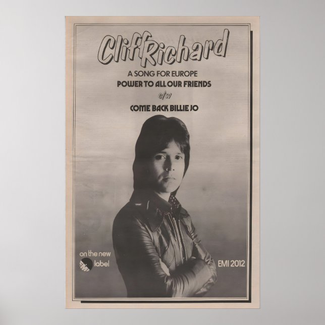 CLIFF RICHARD - Póster original de 1972 NME - Pode (Frente)