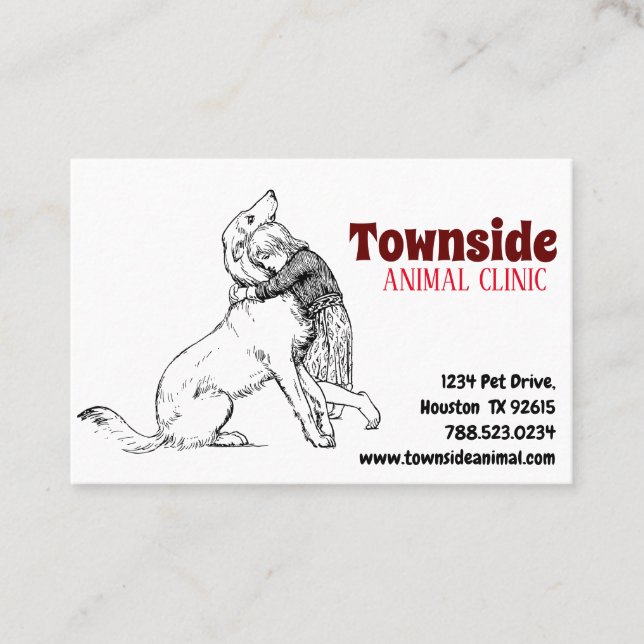 Clínica de animales 3 Tarjeta de visita de tamaño  (Anverso)