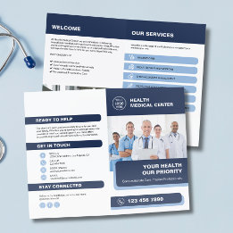 Clínica profesional de atención médica bi-fold
