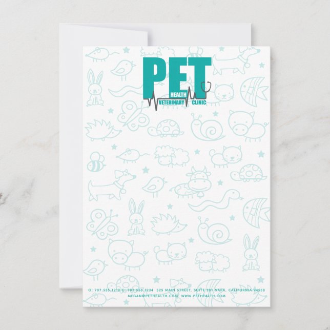 Clínica veterinaria Promoción de empresas modernas (Anverso)