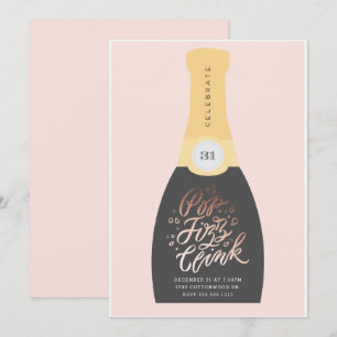 Clink de Pop Fizz Invitación de fiesta de Año Nue