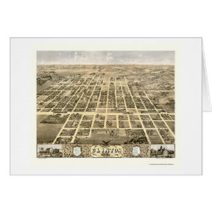 Clinton, mapa panorámico de IL - 1869