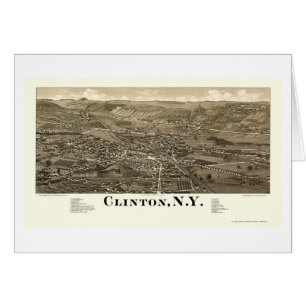 Clinton, mapa panorámico de NY - 1885