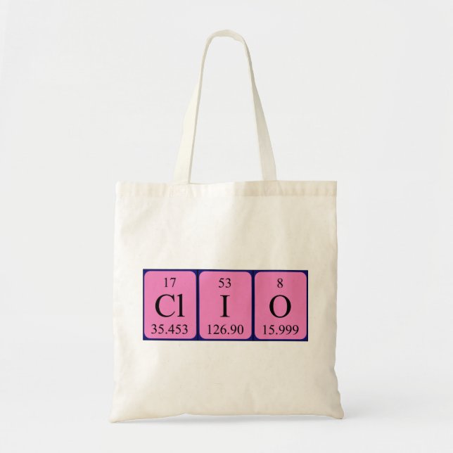 Clio nombre de tabla periódica de la bolsa (Frente)