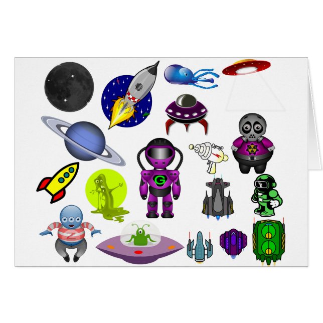 clip de espacio arte aliens space craft (Anverso (Horizontal))