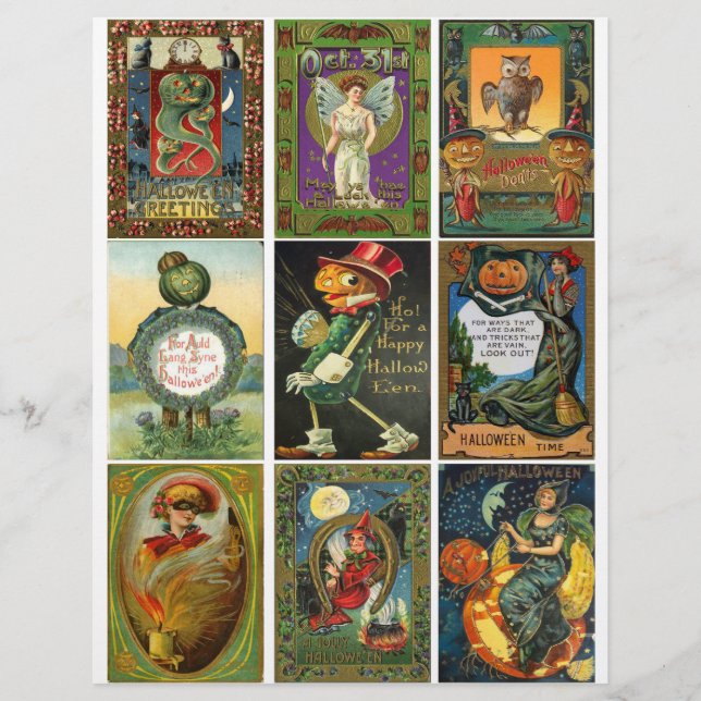 Clipart de las tarjetas de comercio de Halloween d (Anverso)