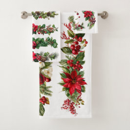 Clíper de acuarela floral y de bayas de Navidad vi